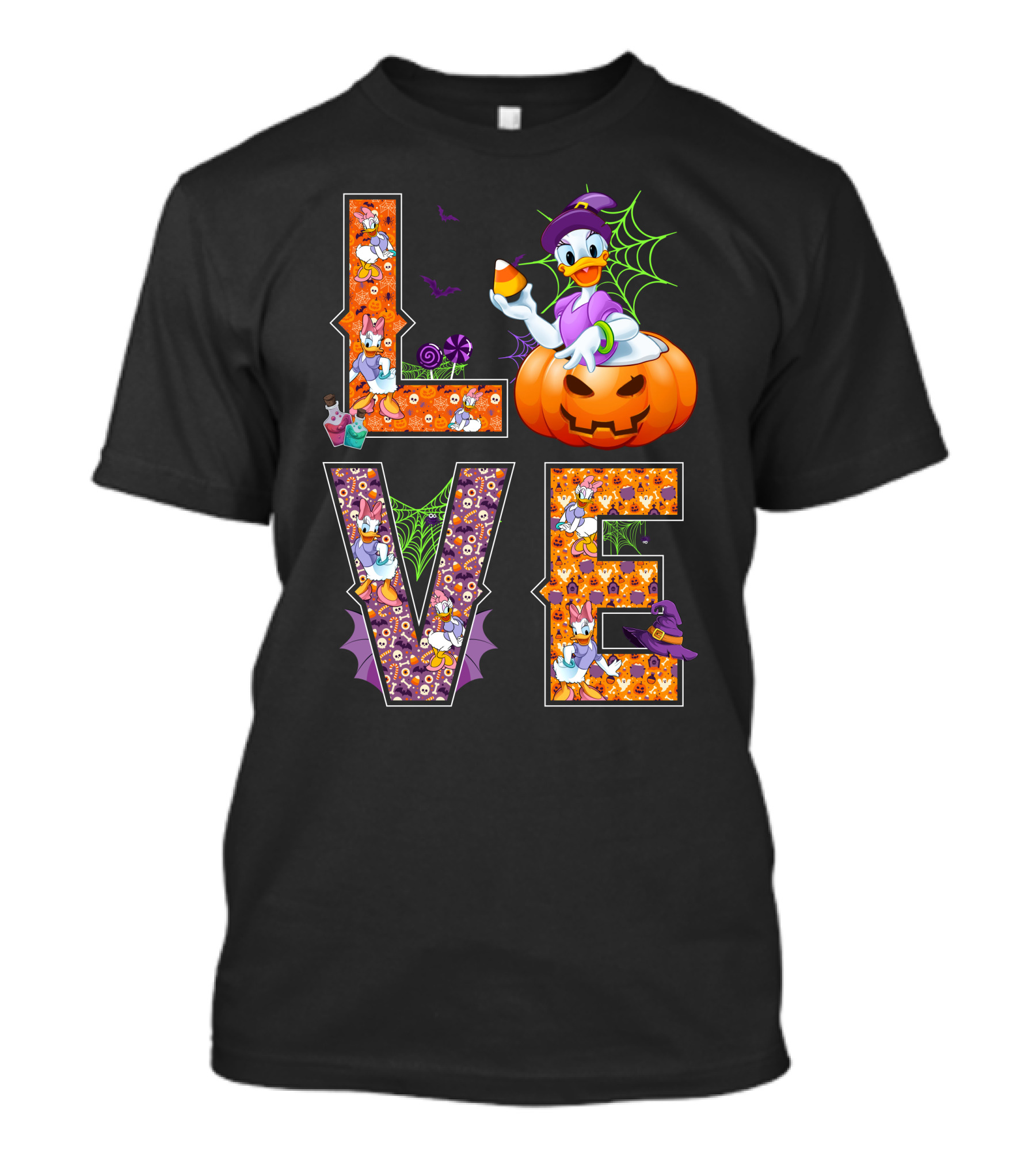 Love Daisy Duck Halloween Pumpkin Candy Corn Disney T-Shirt