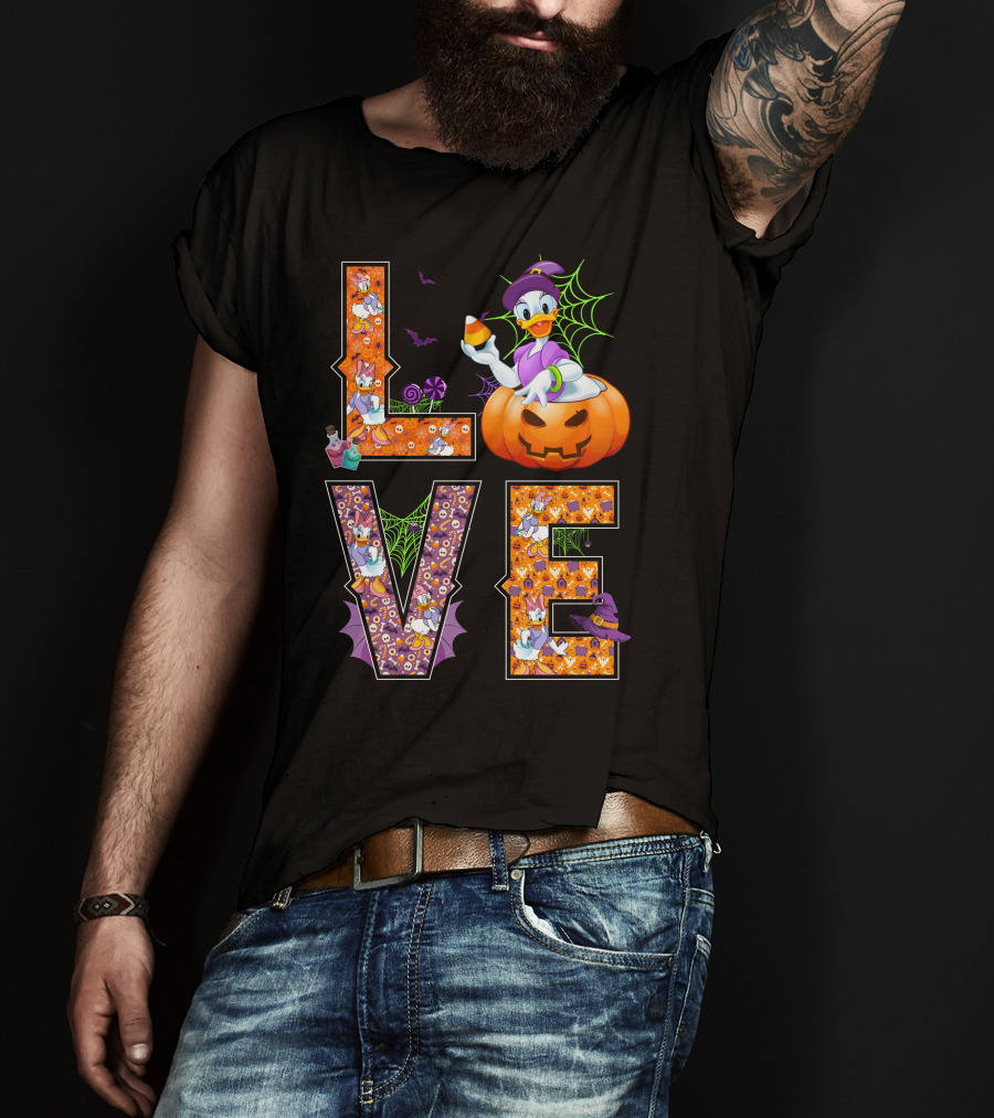 Love Daisy Duck Halloween Pumpkin Candy Corn Disney T-Shirt
