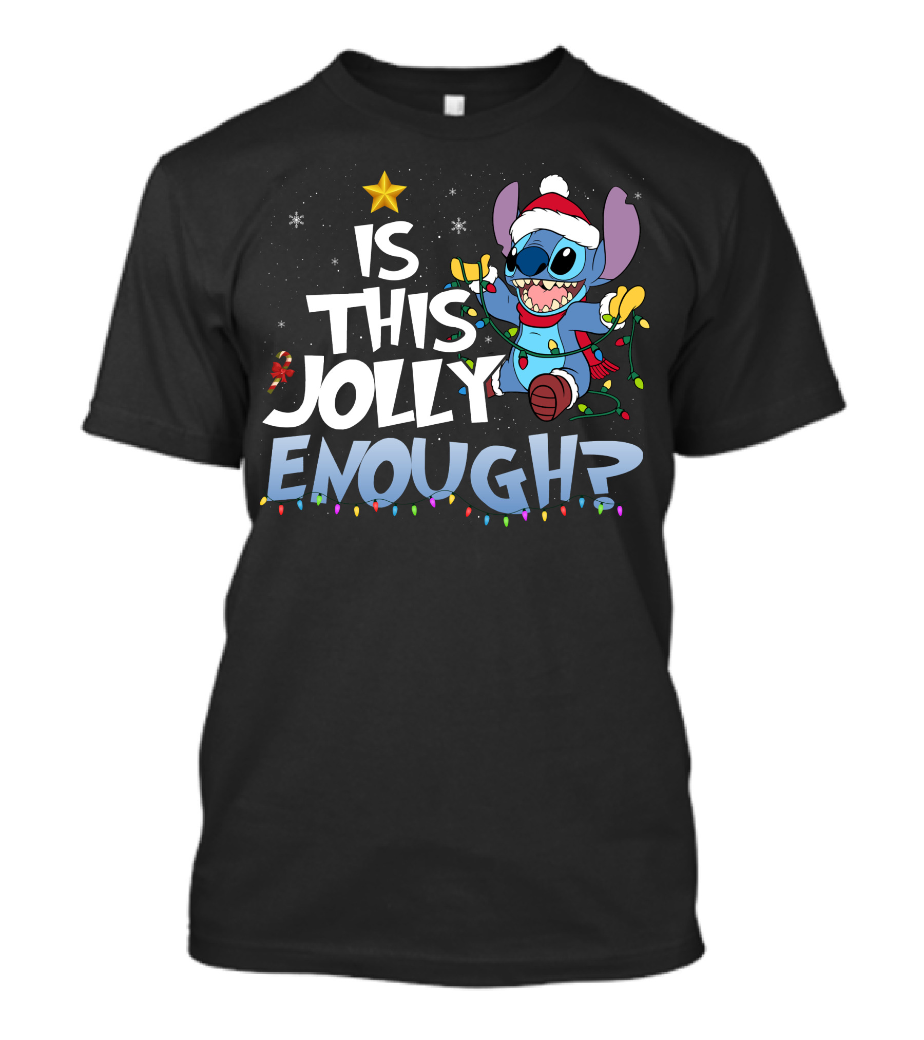 Is This Jolly Enough Stitch Christmas T-Shirt