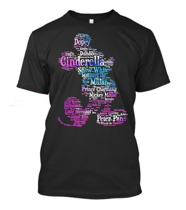 Cinderella Snow White Monsters Inc Mulan Mickey Mouse Peter Pan T-Shirt