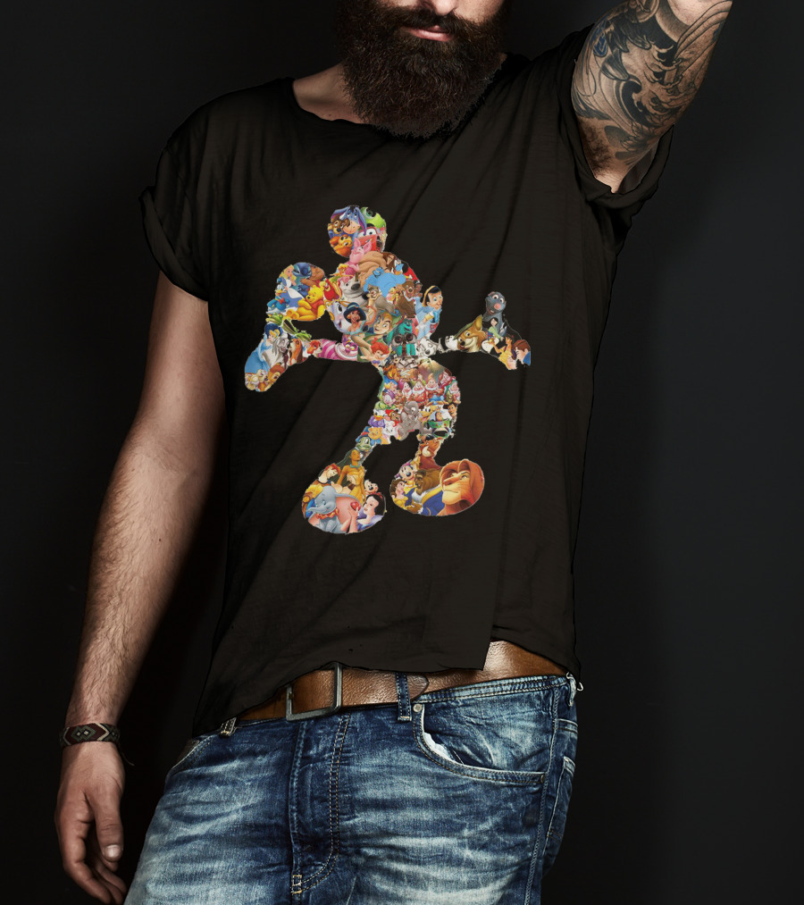Disney Character Collage Mickey Mouse T-Shirt