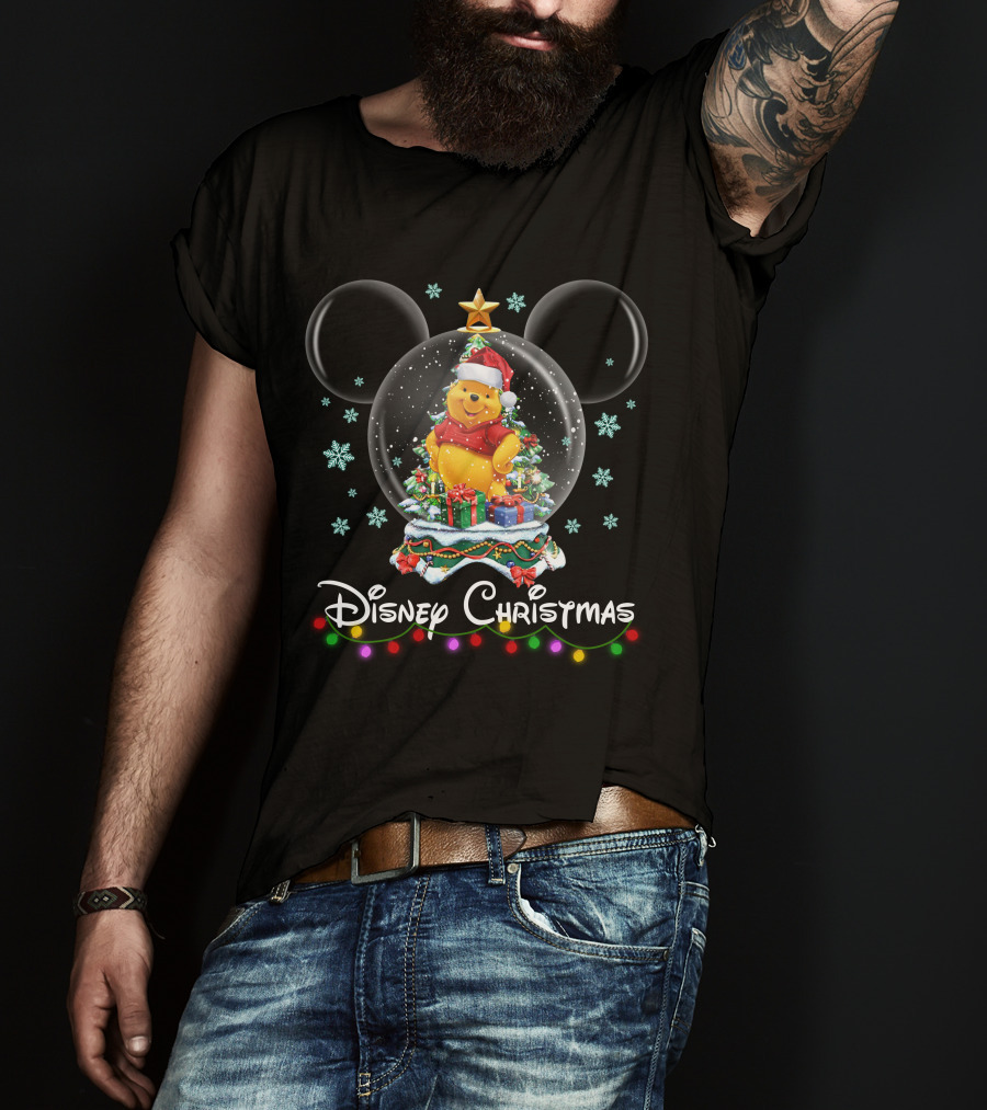 Disney Christmas Pooh Snow Globe Magic T-Shirt