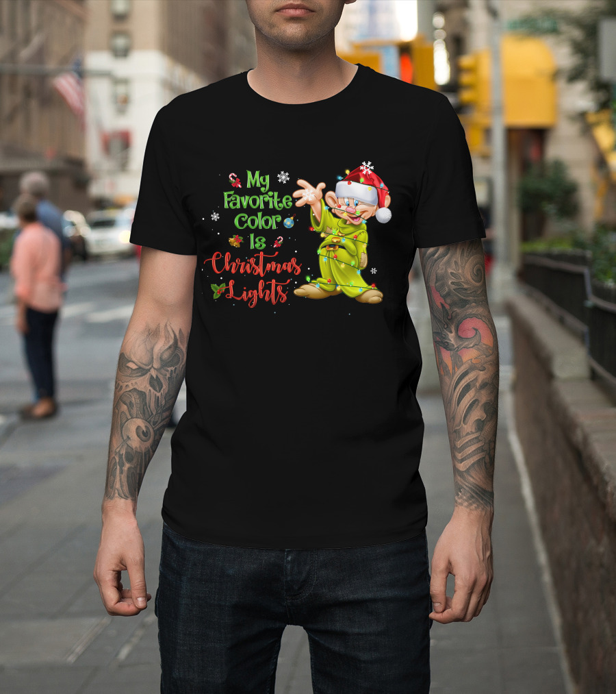 My Favorite Color Is Christmas Lights Dopey T-Shirt