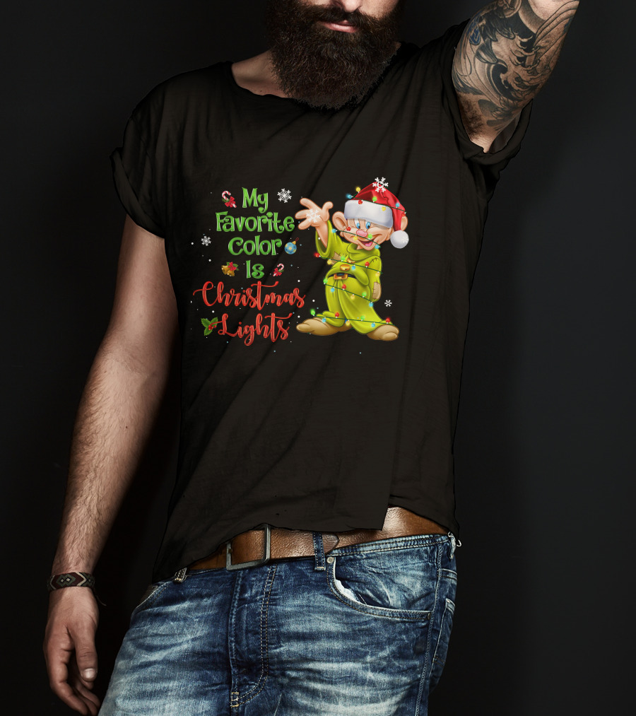My Favorite Color Is Christmas Lights Dopey T-Shirt