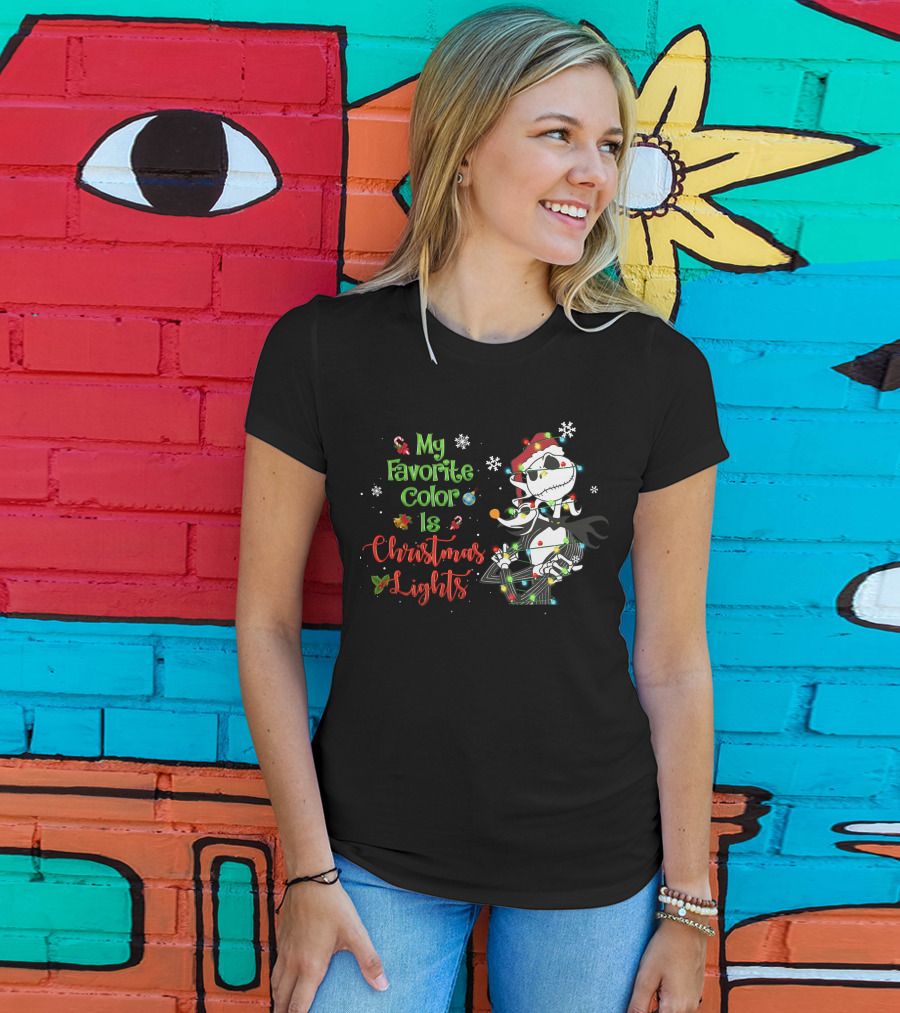 My Favorite Color Is Christmas Lights Jack Skellington T-Shirt