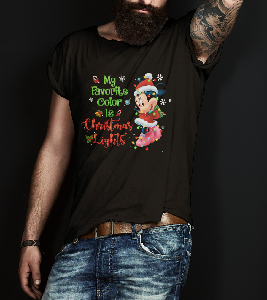 My Favorite Color Is Christmas Lights Minnie T-Shirt
