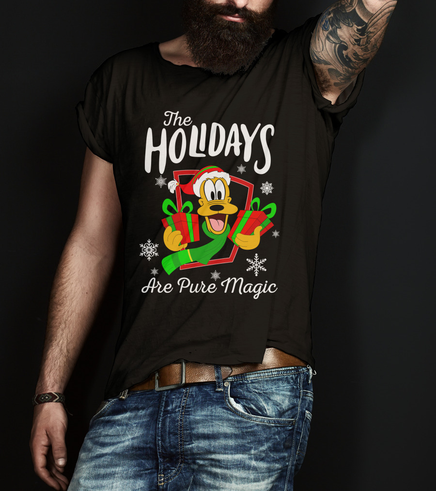 Pluto The Holidays Are Pure Magic Christmas Disney T-Shirt