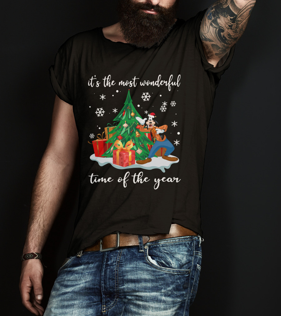It's The Most Wonderful Time Of The Year Goofy Christmas Tree Snowflakes T-Shirt