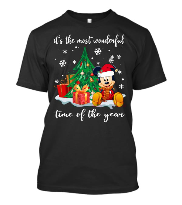 It's The Most Wonderful Time Of The Year Mickey Christmas Tree Gifts Snowflakes T-Shirt