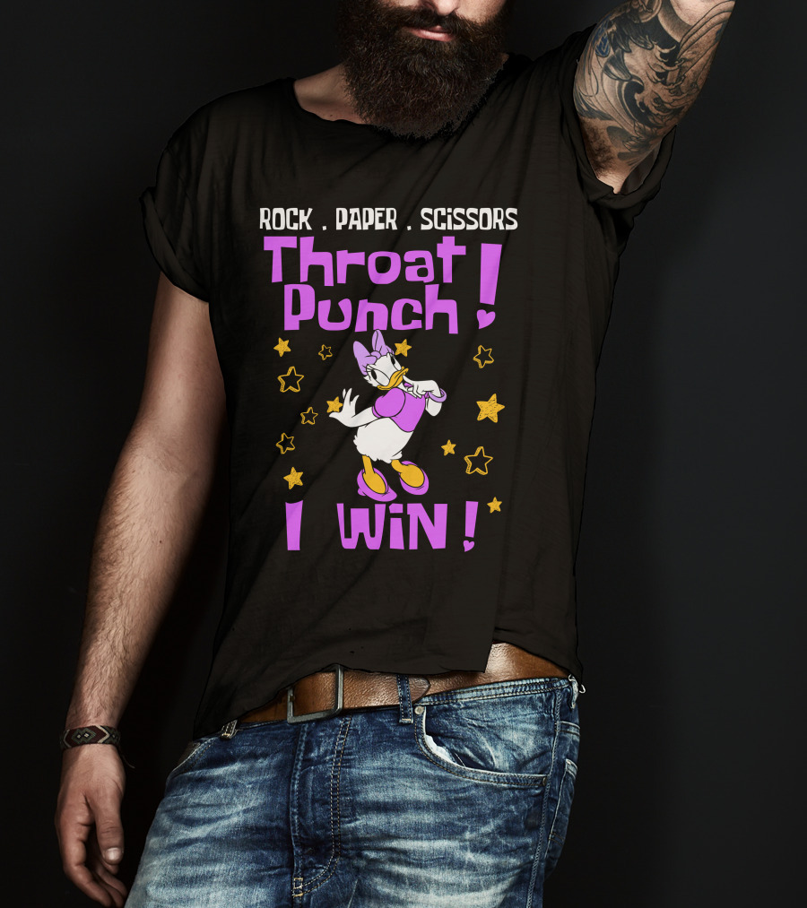Rock Paper Scissors Throat Punch I Win Daisy Duck Stars T-Shirt
