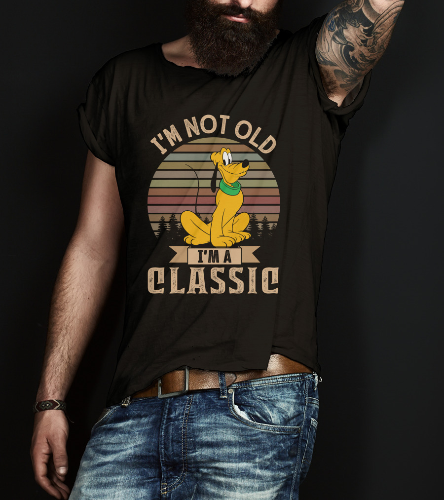 I'm Not Old I'm A Classic Pluto Vintage Stripes T-Shirt