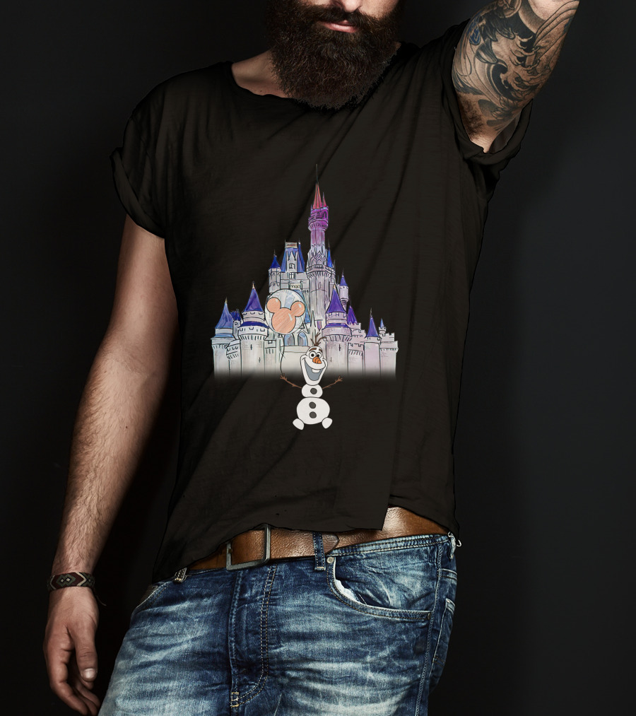 Frozen Olaf Disney Castle Mickey Balloon T-Shirt