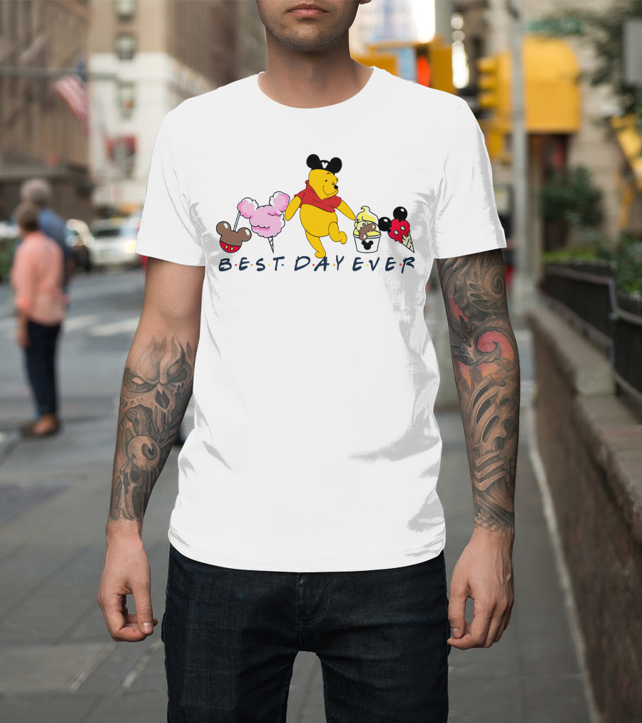 Best Day Ever Pooh Mickey Mouse Ears Ice Cream Treats T-Shirt