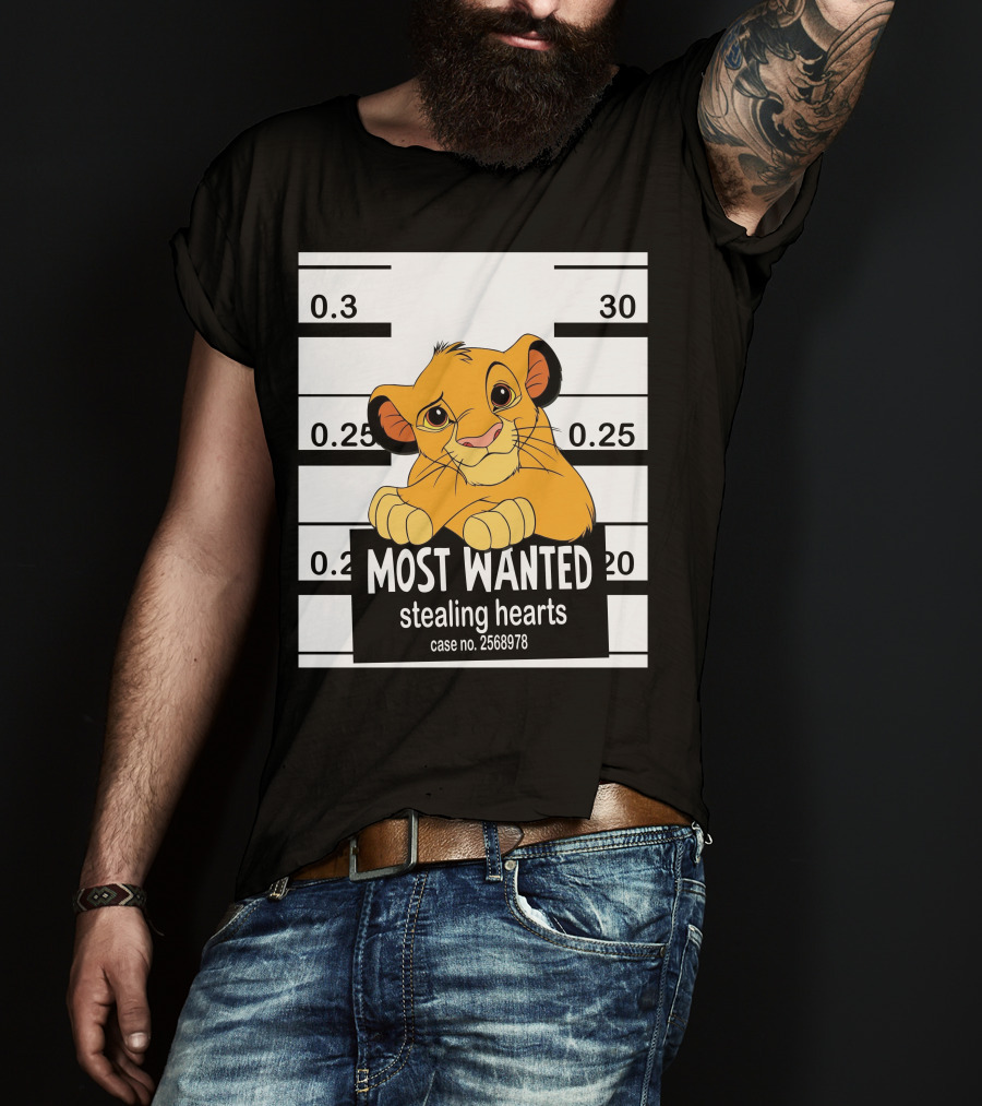 Most Wanted Simba Stealing Hearts Case No. 2568978 T-Shirt