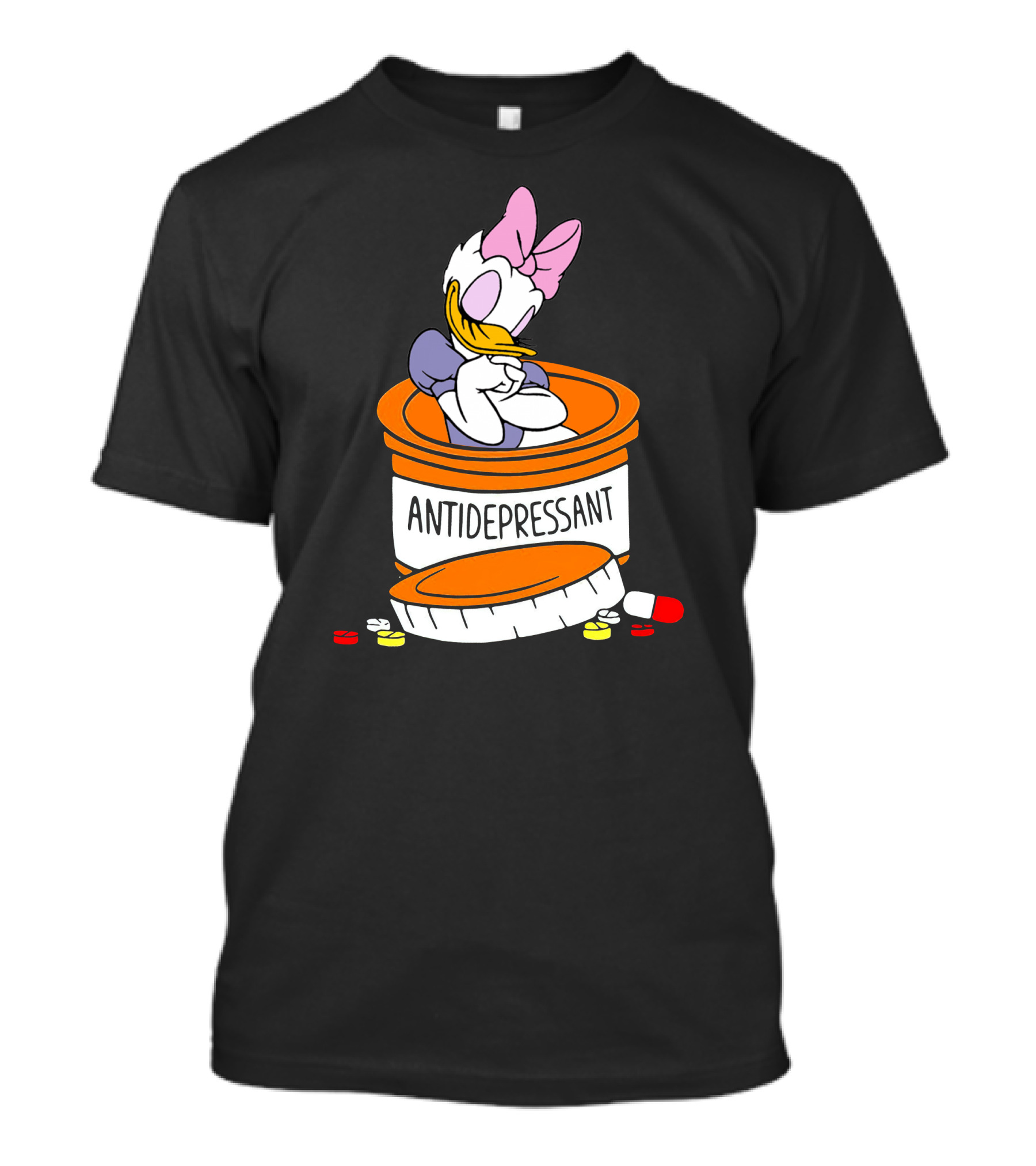 Daisy Antidepressant Bottle Cartoon T-Shirt