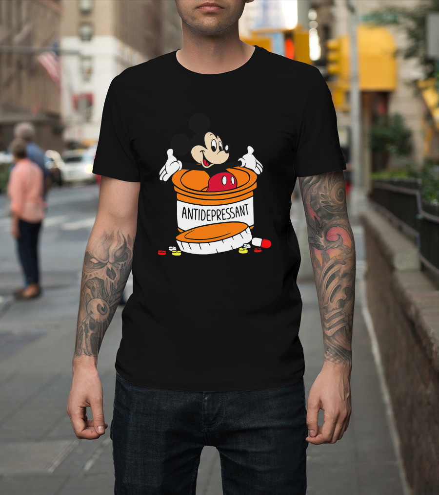 Mickey Antidepressant Pills Bottle T-Shirt