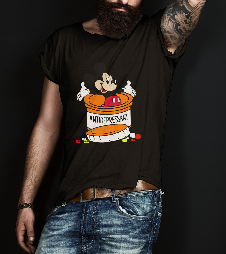 Mickey Antidepressant Pills Bottle T-Shirt