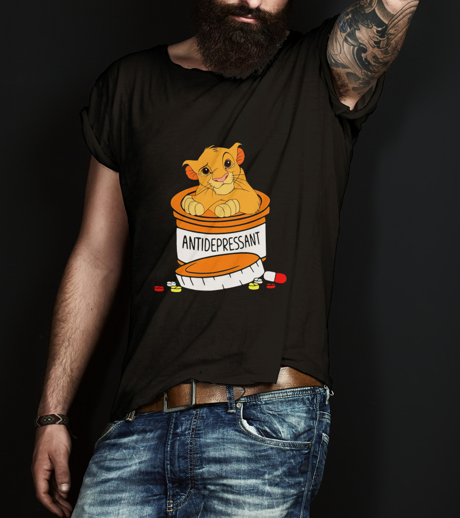 Simba Antidepressant Prescription Cartoon Pills T-Shirt