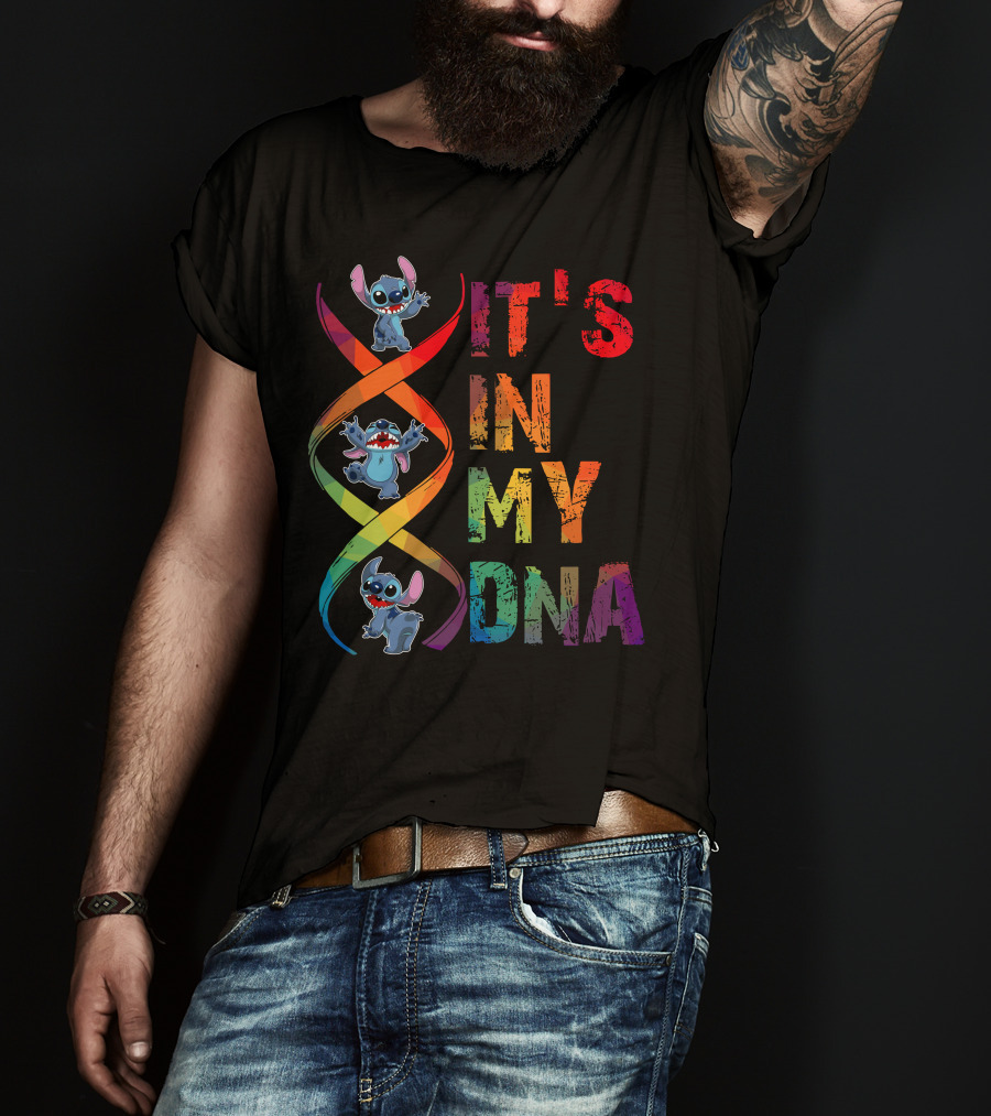 Stitch It's In My Dna Rainbow Dna Helix T-Shirt