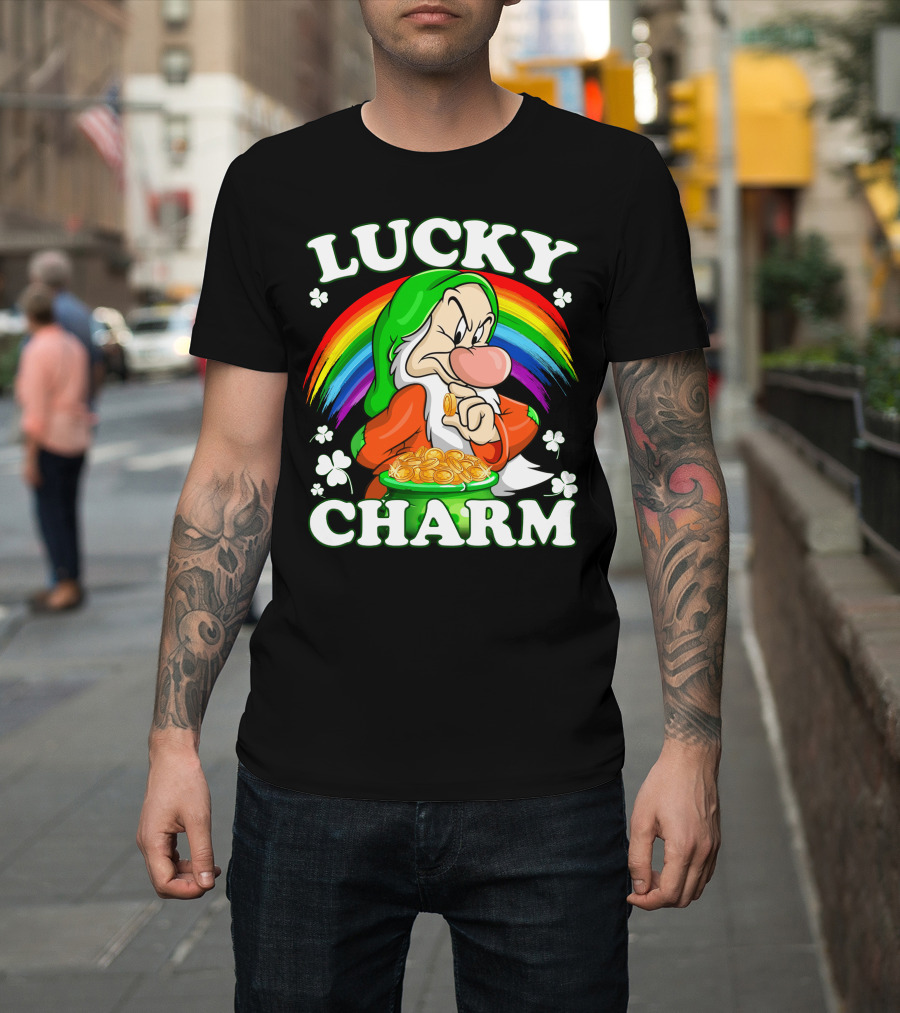 Lucky Charm Grumpy Dwarf Rainbow Treasure T-Shirt