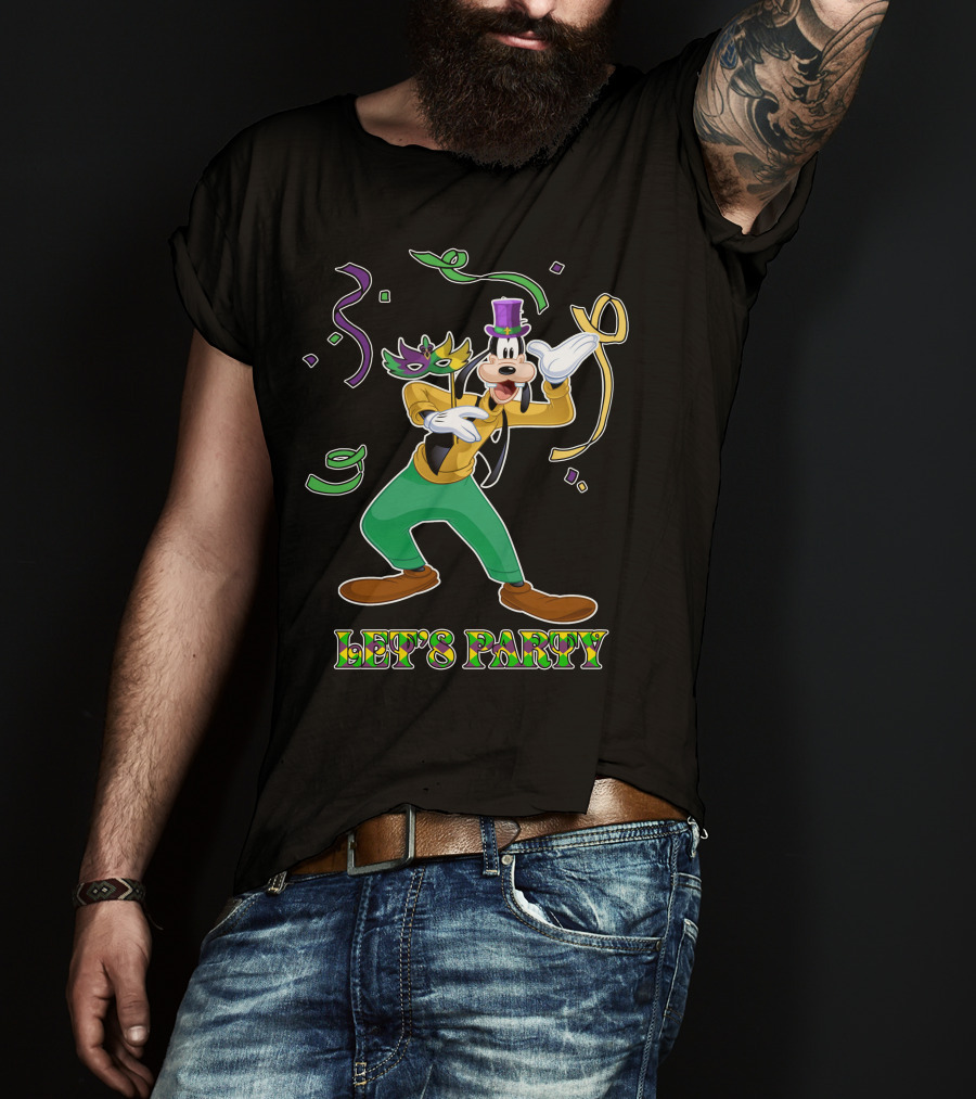 Goofy Let's Party Mardi Gras Celebration T-Shirt