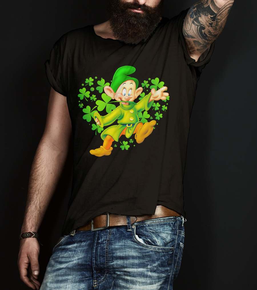 Dopey Green Clover Dance With Shamrocks T-Shirt