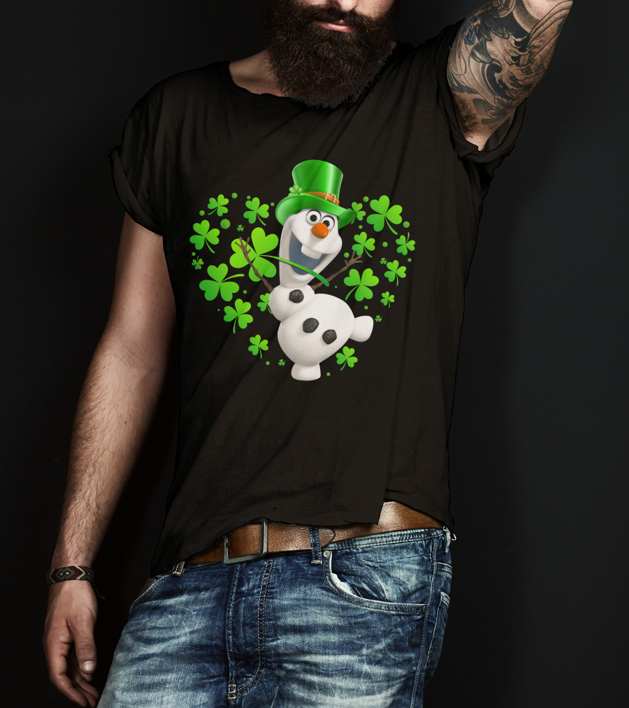 Olaf St. Patrick's Day Green Shamrocks And Hat T-Shirt
