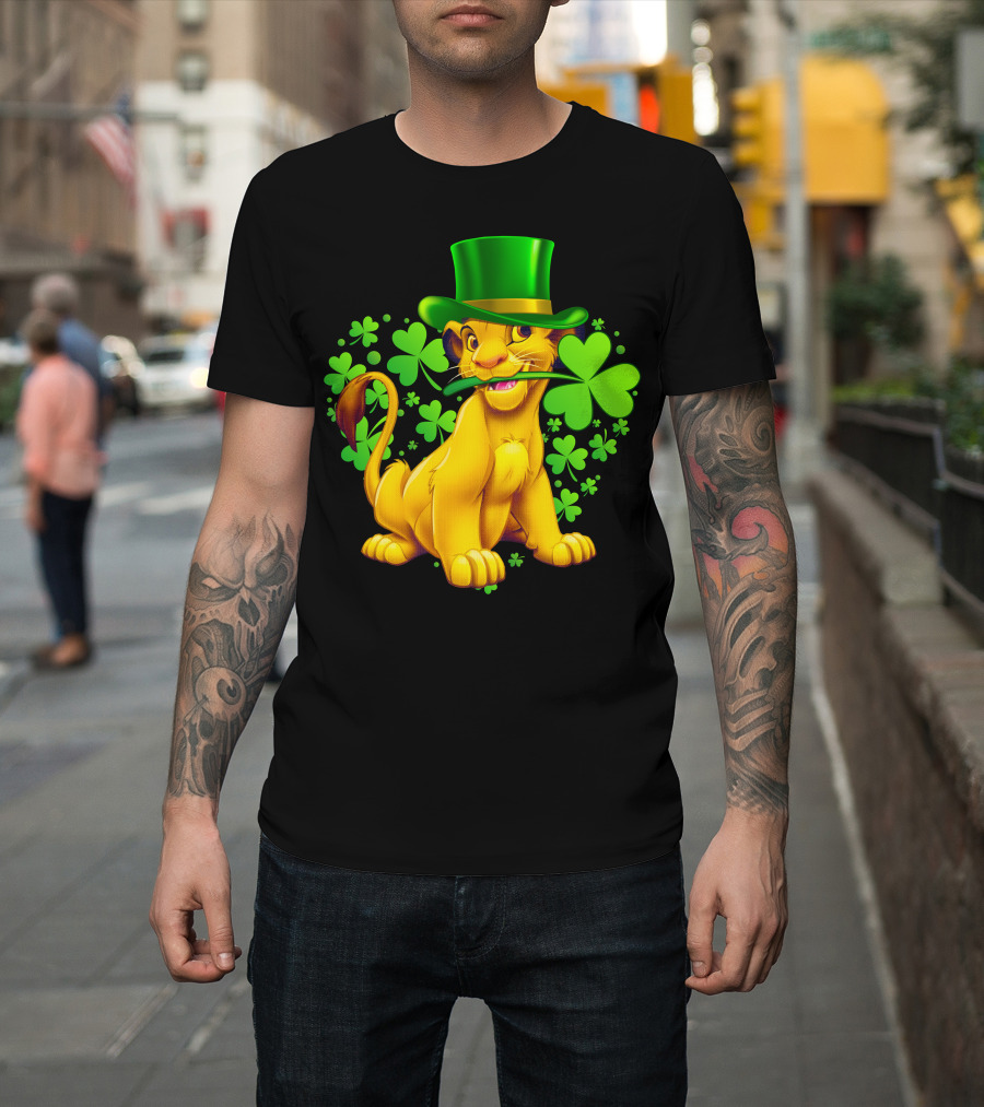 Simba Green Hat Shamrock Heart T-Shirt
