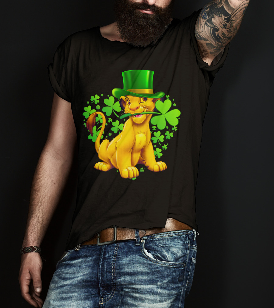 Simba Green Hat Shamrock Heart T-Shirt