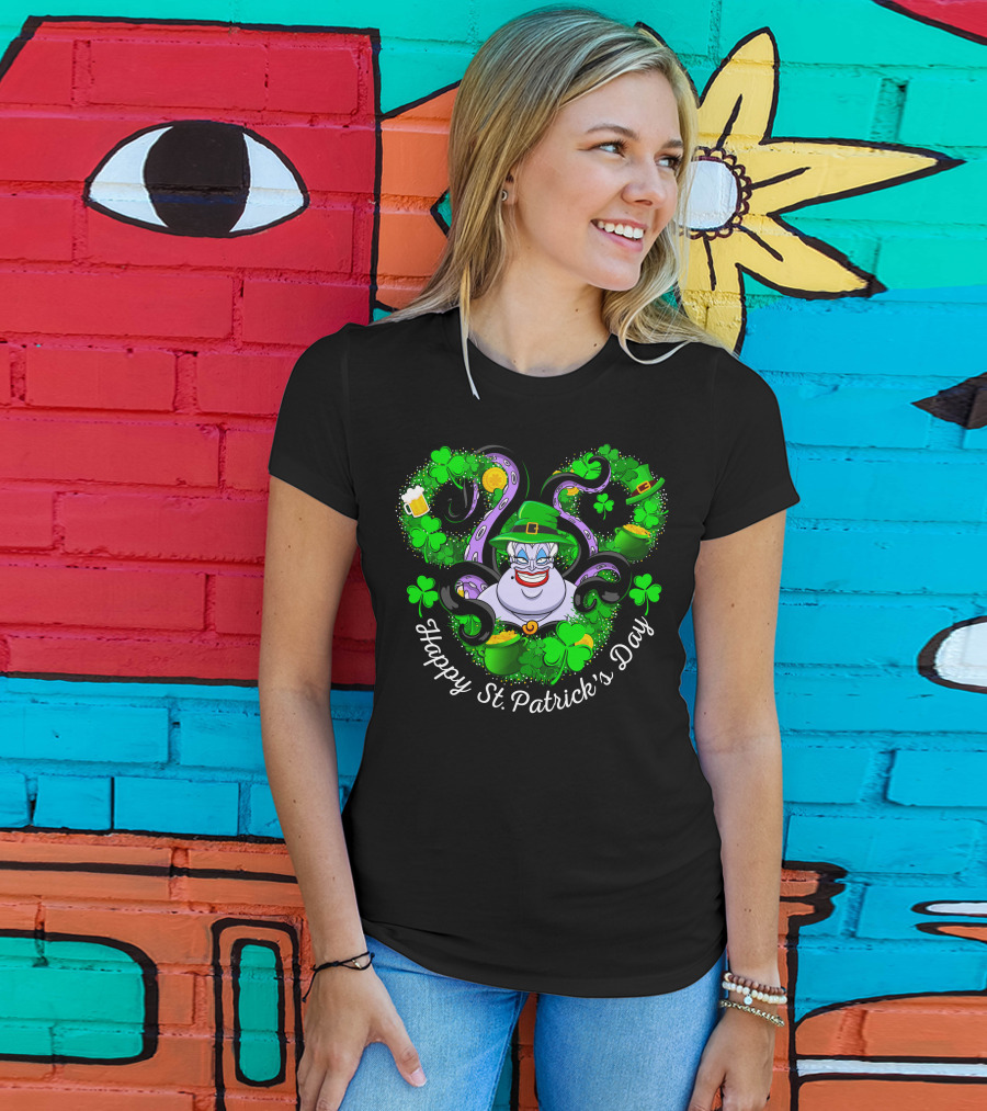 Ursula Happy St. Patrick's Day Clover Coins And Tentacles T-Shirt
