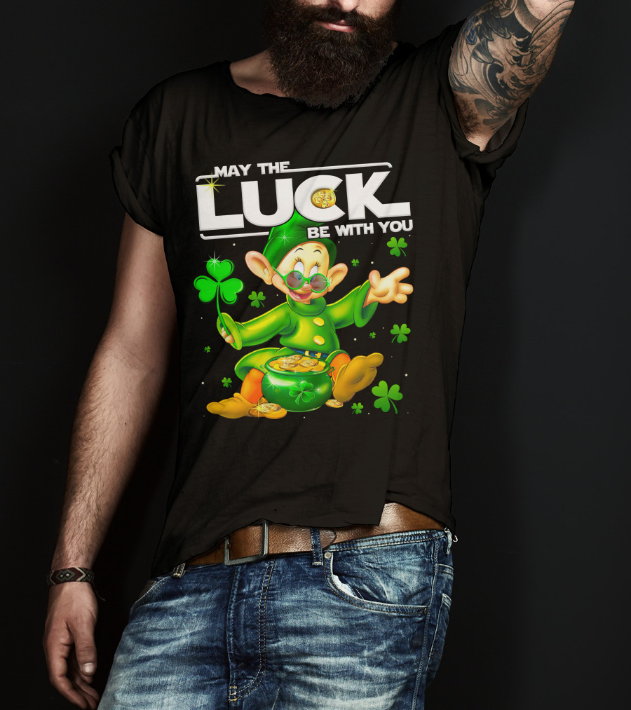 May The Luck Be With You Dopey Coins Shamrock Pot T-Shirt
