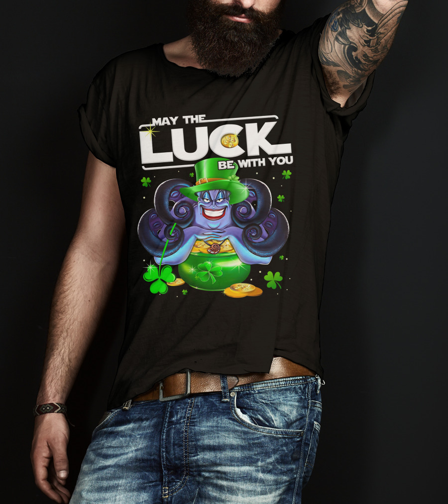 May The Luck Be With You Ursula Clovers And Gold Coins T-Shirt