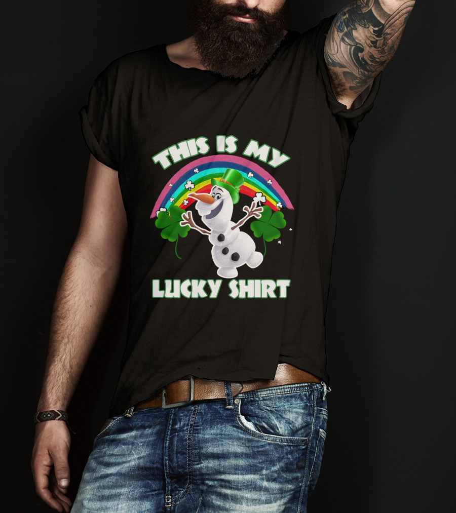 This Is My Lucky Shirt Olaf Rainbow And Shamrocks T-Shirt