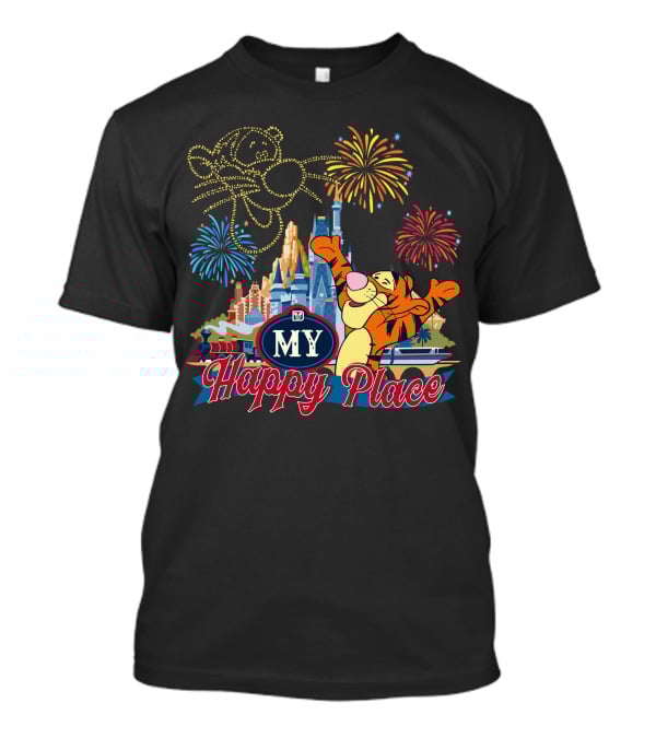 My Happy Place Tigger Castle Fireworks Celebration T-Shirt