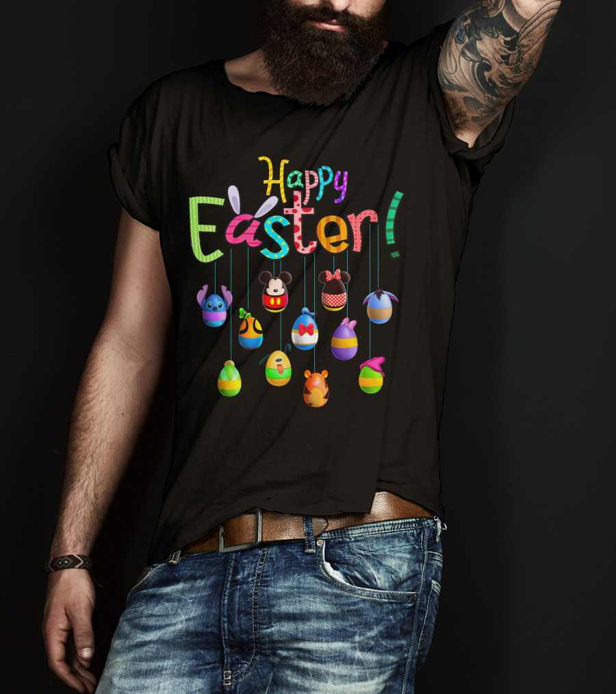 Happy Easter Disney Characters Egg Collection T-Shirt