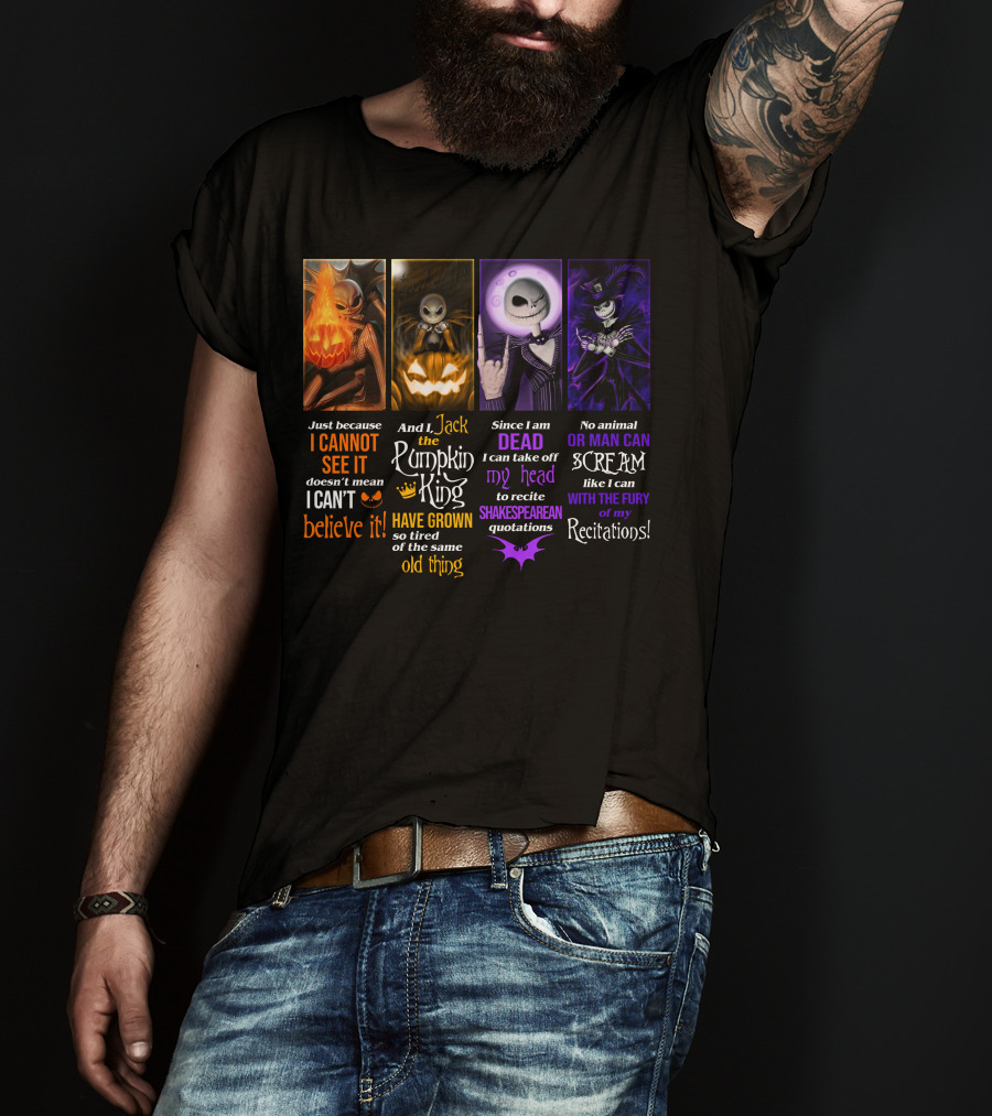 Jack Skellington Pumpkin King Shakespearean Quotations Fury Recitations T-Shirt