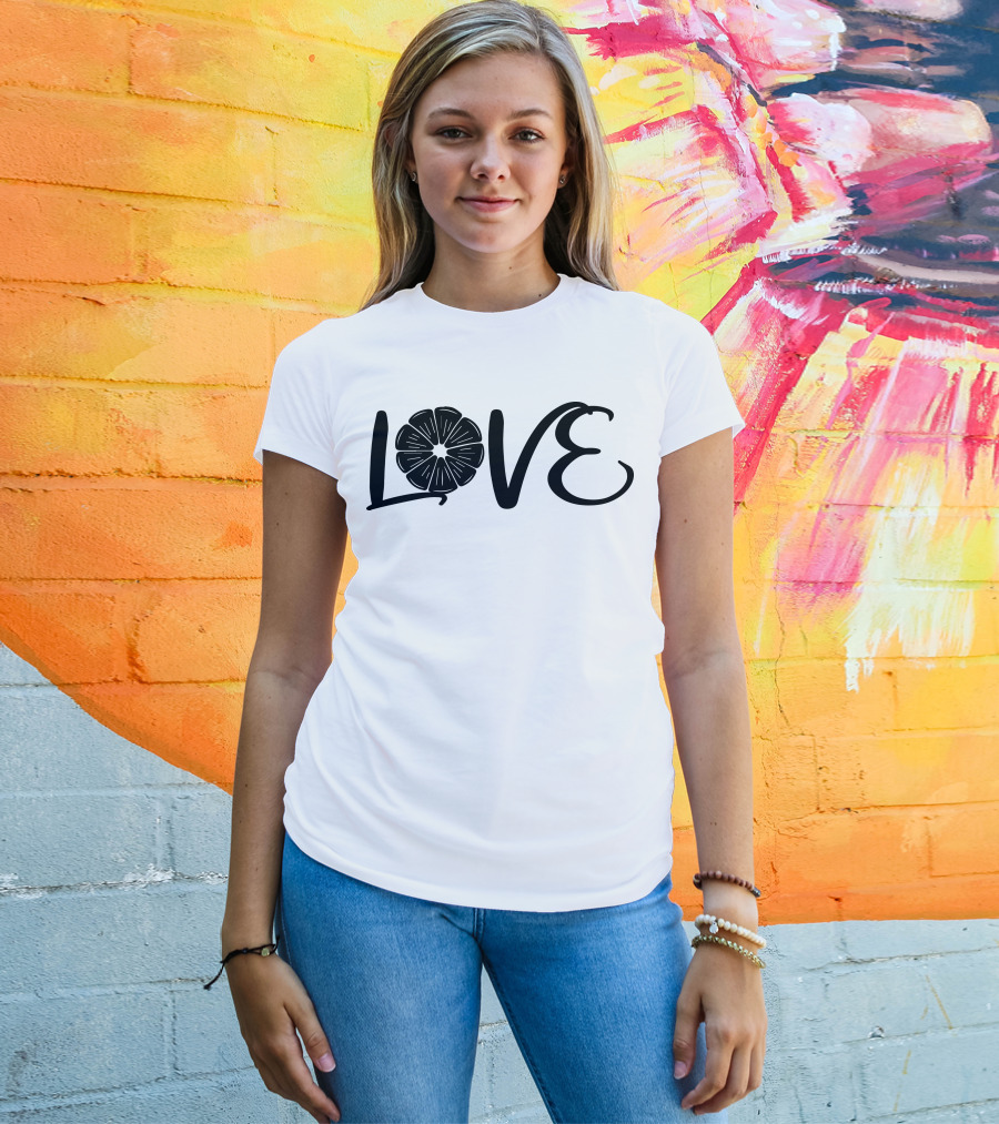 LOVE LEMON Sliced Citrus Typography T-Shirt