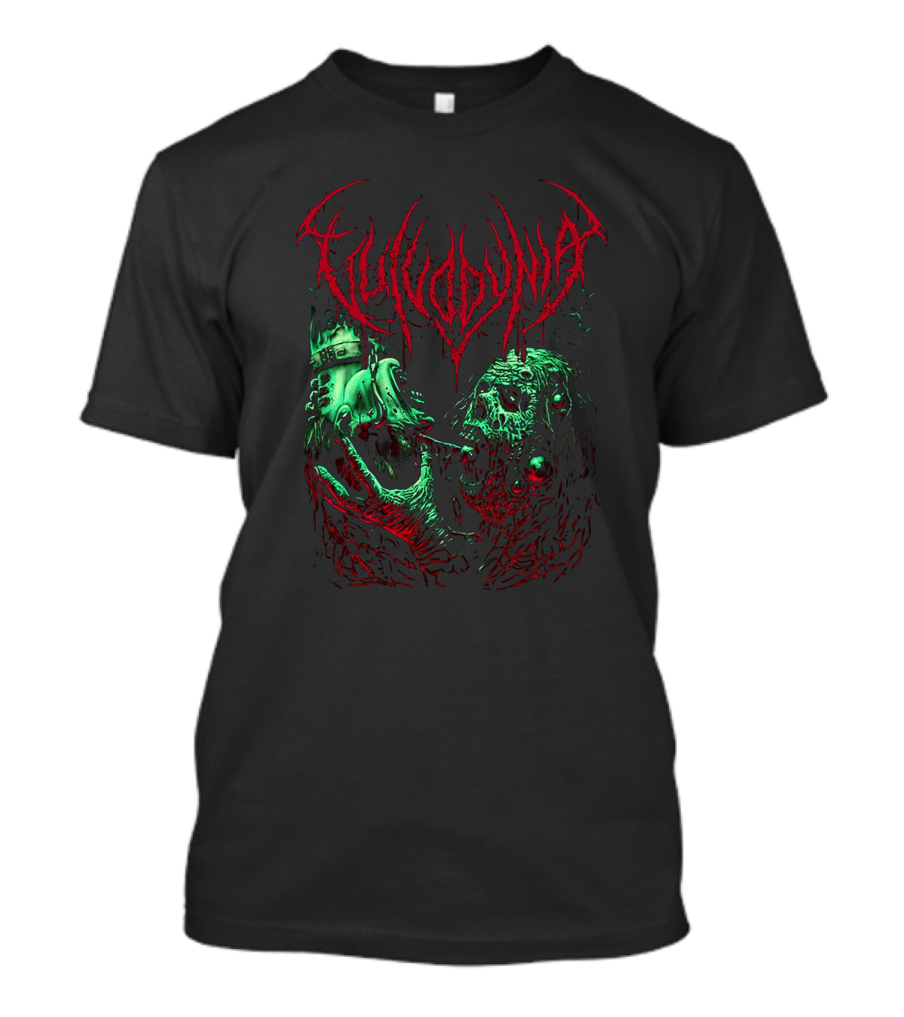 Vulvodynia Zombie Horror Art Blood Red And Green Helmet Creature T-Shirt