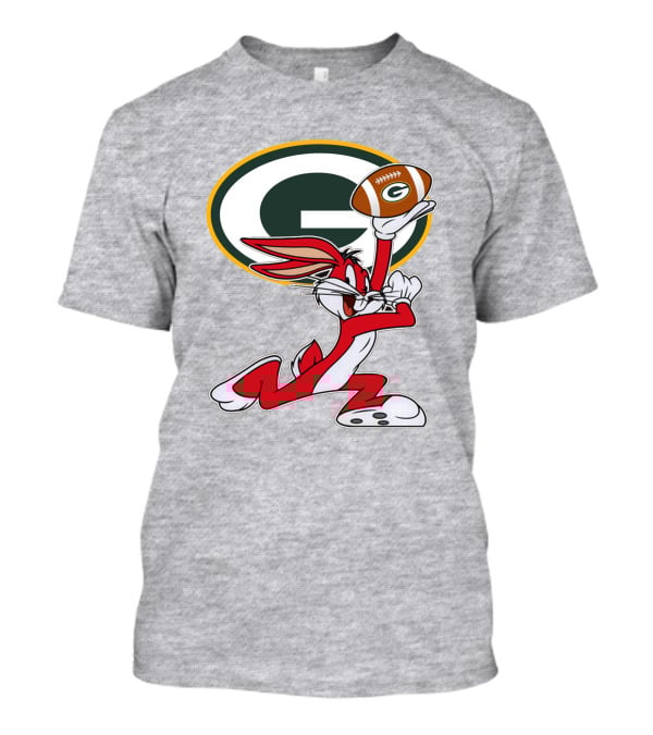 Green Bay Packers Bugs Bunny Holding Football T-Shirt