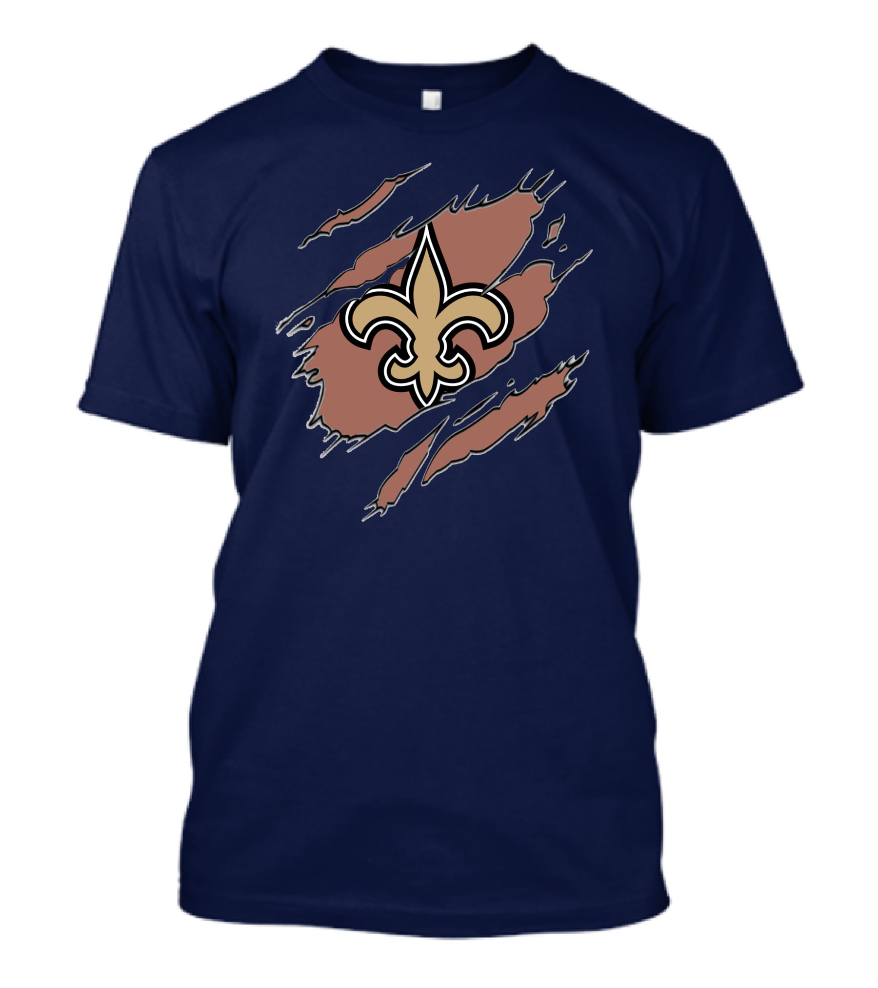 New Orleans Saints Fleur-De-Lis Claw Marks Blue And Gold T-Shirt
