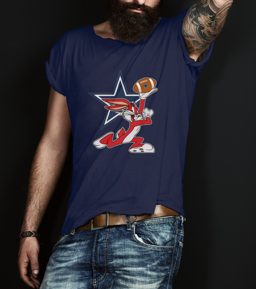 Dallas Cowboys Bunny Holding Football Star T-Shirt