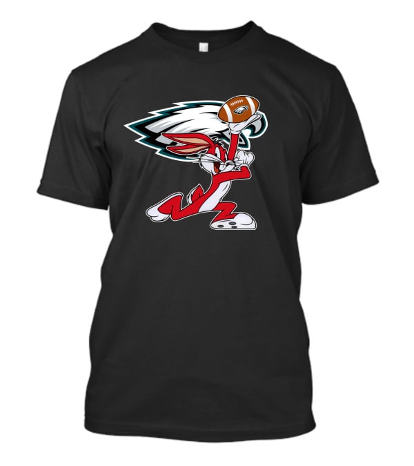 Philadelphia Eagles Looney Tunes Bunny Holding Football T-Shirt