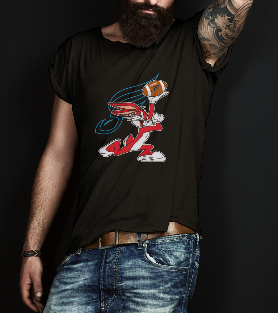 Philadelphia Soul Bunny Holding Football Icon With Looney Character T-Shirt