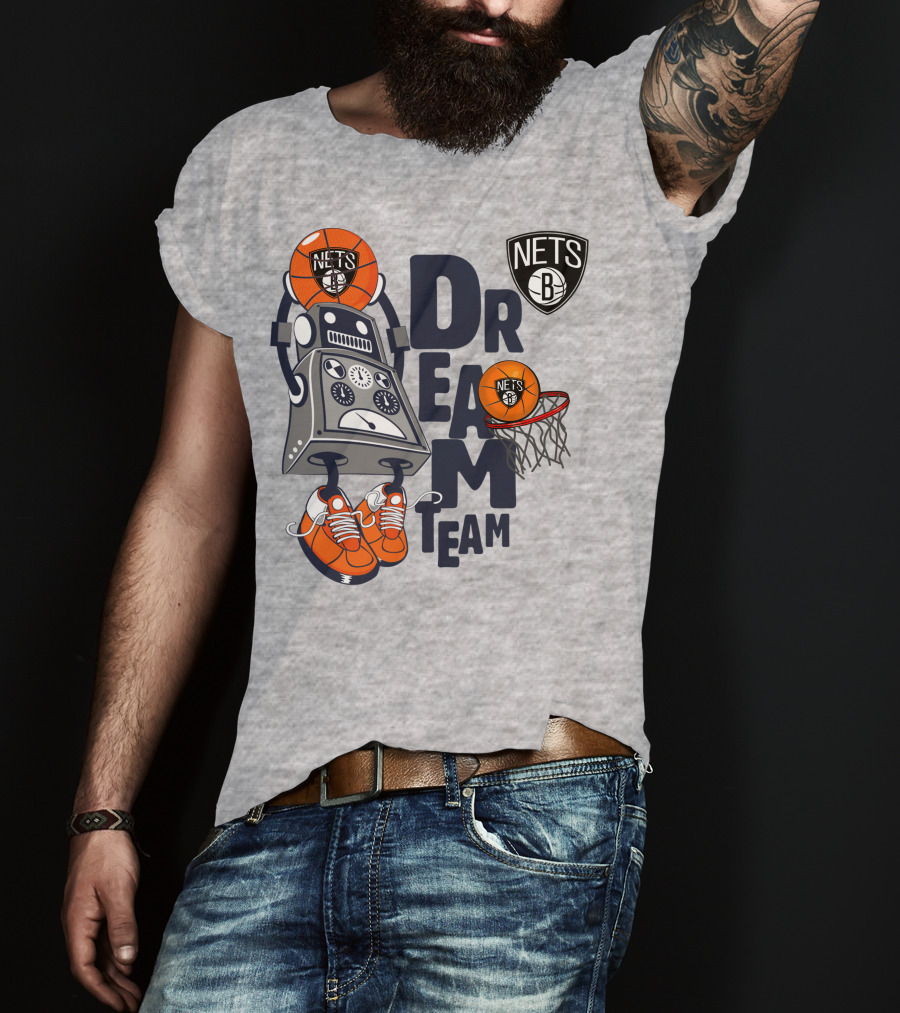 Brooklyn Nets Dream Team Robot Basketball Fantasy T-Shirt