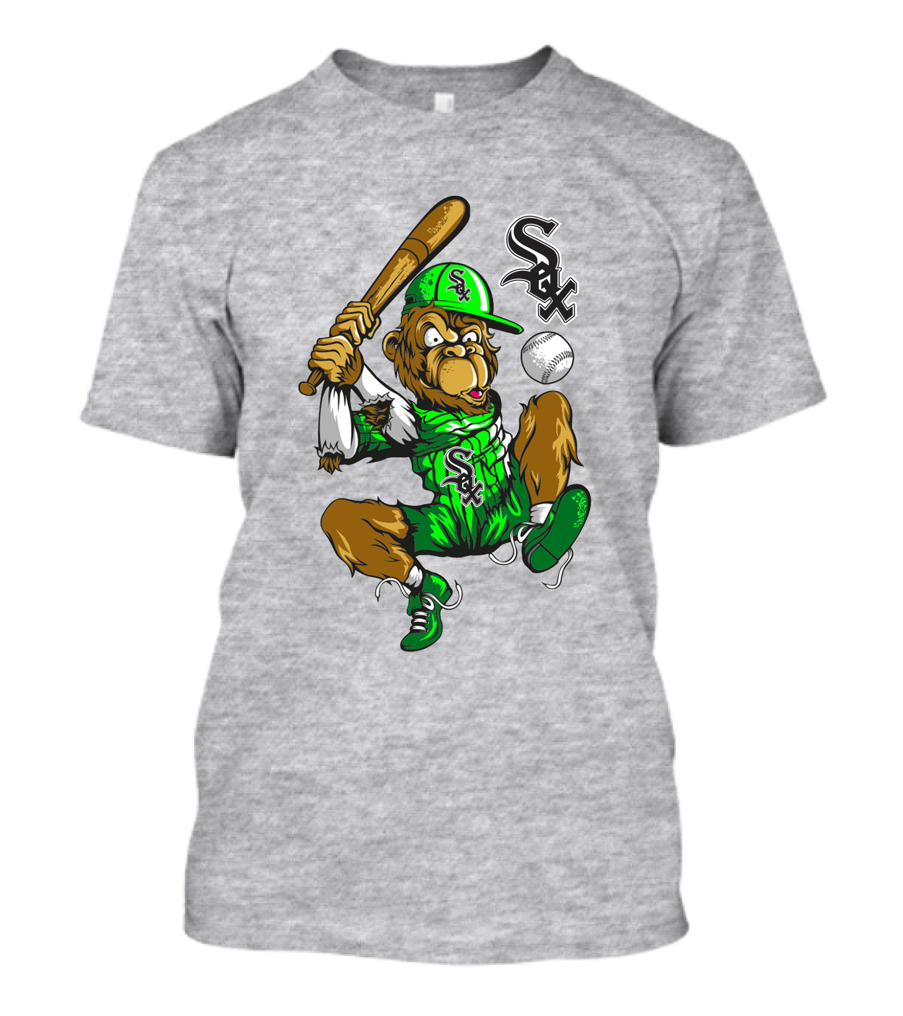 Chicago White Sox Baseball Cartoon Character Batter With Sox T-Shirt