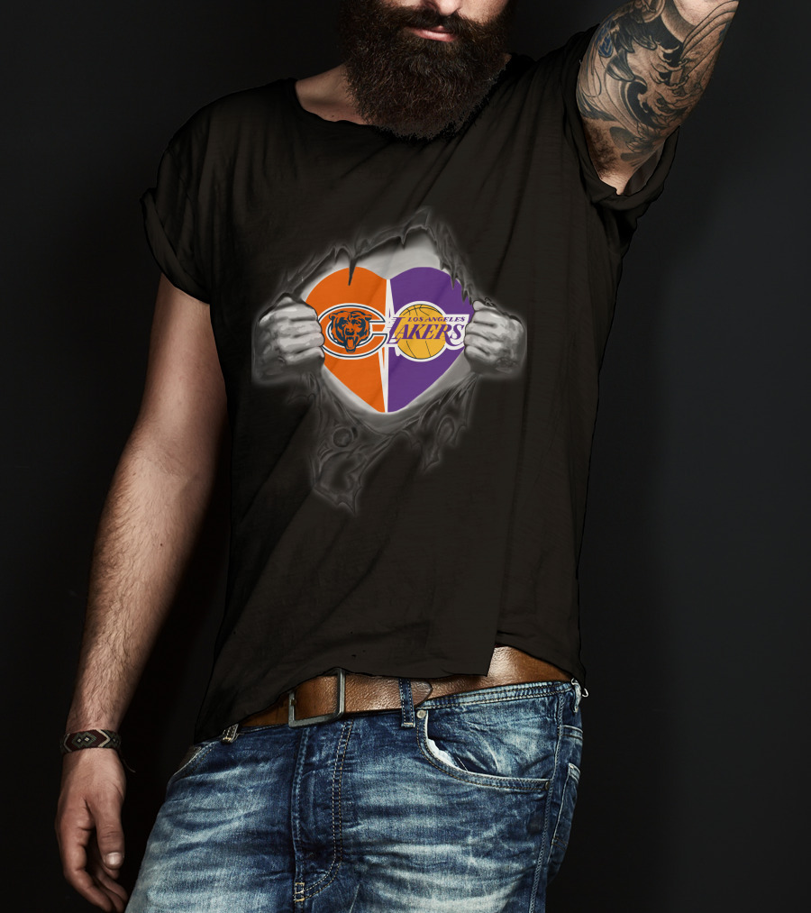 Chicago Bears Los Angeles Lakers It's In My Heart T-Shirt