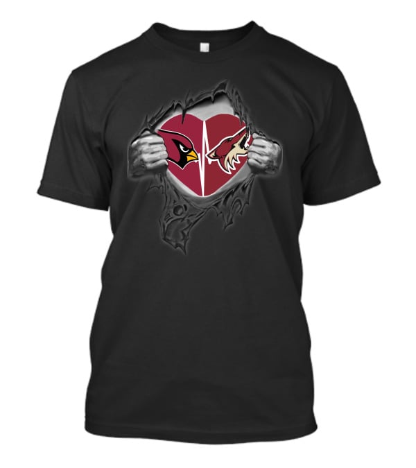 Arizona Cardinals Arizona Coyotes Heart T-Shirt