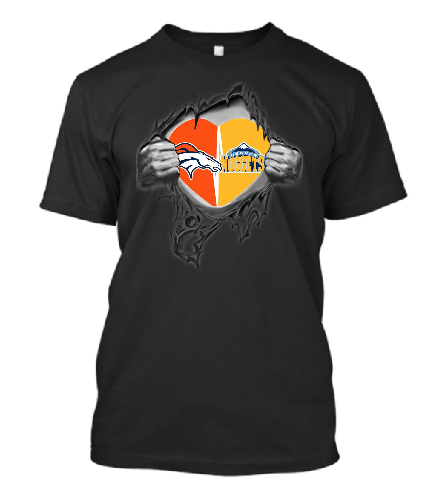 Heart Of Broncos And Denver Nuggets Loyalty Revealed T-Shirt