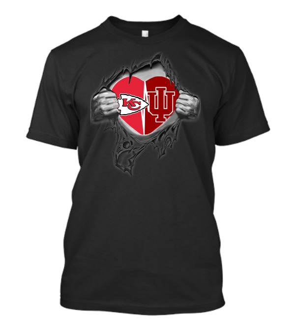 Kansas City Chiefs Indiana Hoosiers Heart Logo Fan Passion T-Shirt