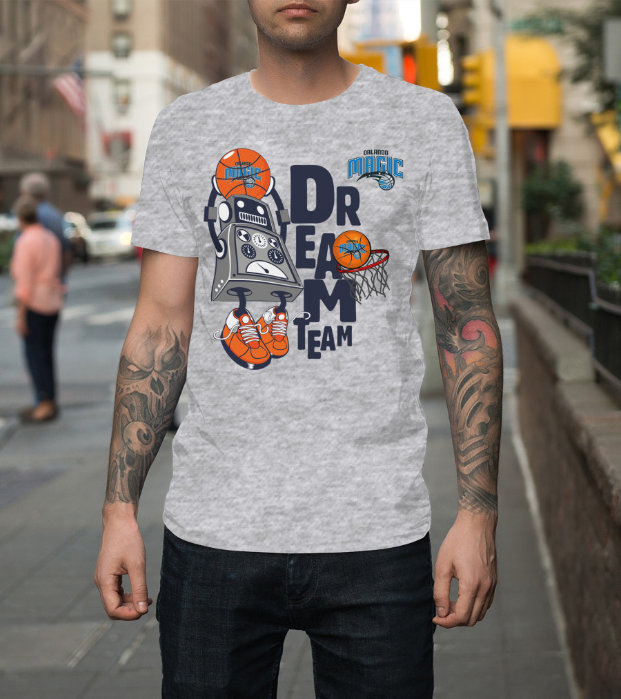 Orlando Magic Basketball Dream Team Robot Sneakers Basketball Hoop T-Shirt